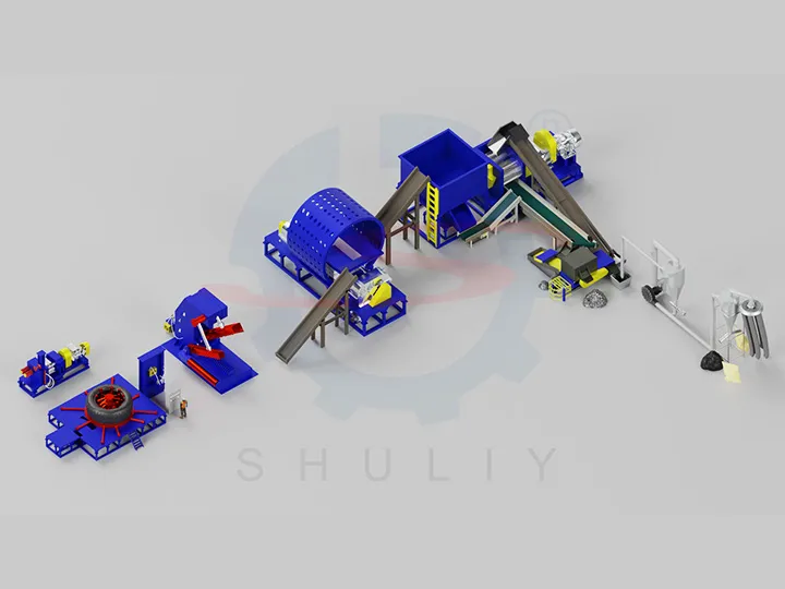 OTR tire recycling machines