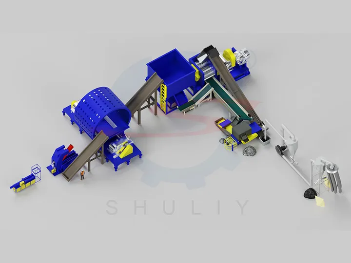 fully automatic tire recycling plant