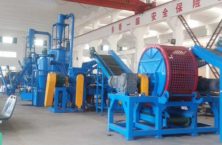 tire recycling plant in the factory