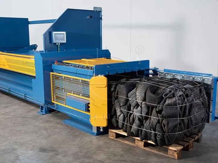 waste tire baler in test