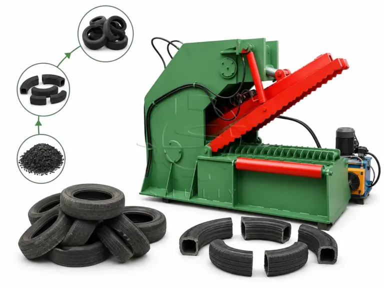 scrap tire cutter for rubber recycling