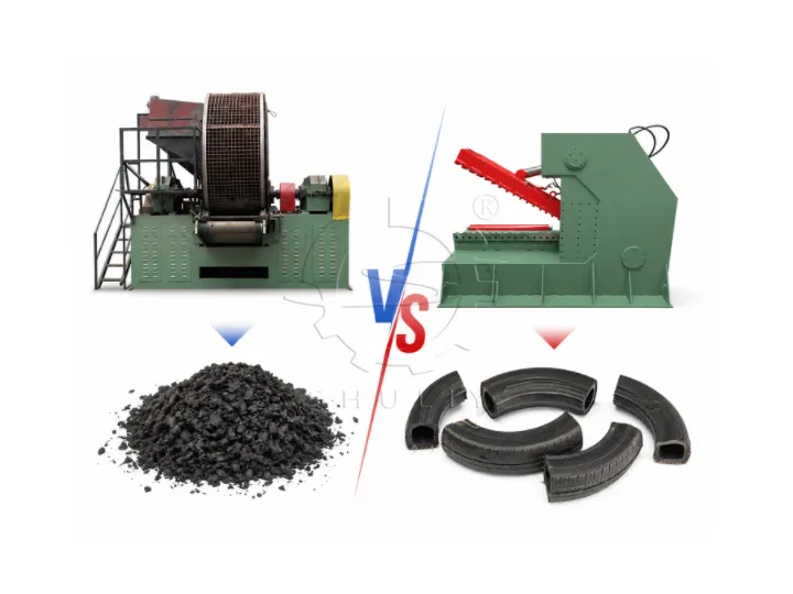 tire cutting machine vs tire shredder machine