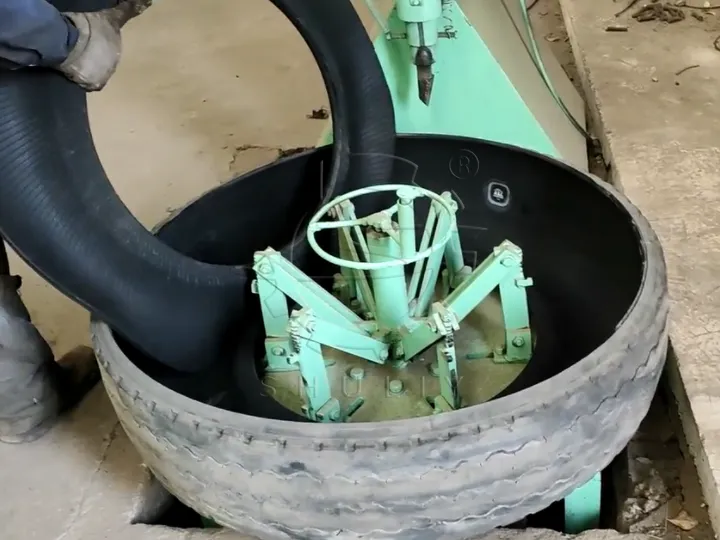 Cut off the sidewall of the tire containing the steel rings